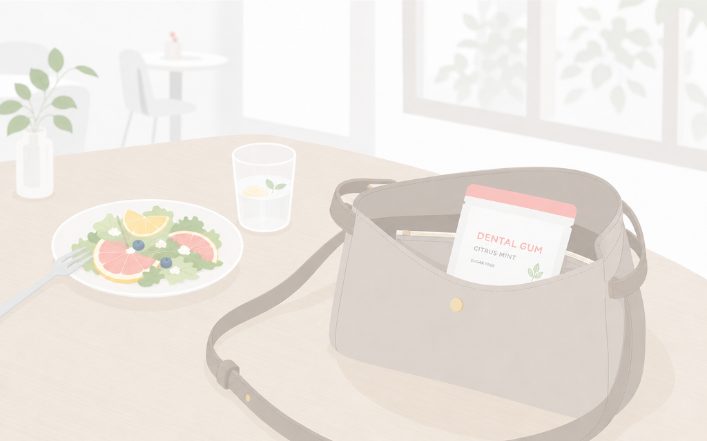 大人の活用シーン ― 歯磨きできない「すきま」に食べるのイメージ図